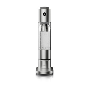 Aparat de carbonatare WMF Element One design compact din inox 3 niveluri de intensitate argintiu