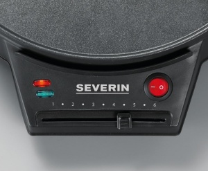 Aparat de clatite SEVERIN, Fier de calcat pentru clatite dulci si galete sarate, Aparat de clatite cu placa de gratar XXL (diametru 30 cm), setare continua a temperaturii, negru, CM 2198 - Img 6