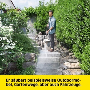 Aparat de curatat cu inalta presiune compact Karcher K 4, presiune: max. 130 bari, debit: 420 l/h, capacitate suprafata: 30 m2/h, filtru de apa, greutate: 11 kg, furtun si pistol de inalta presiune, cutter murdar, lance de pulverizare - Img 3
