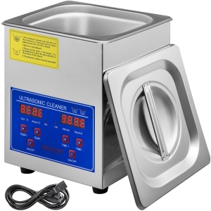 Aparat de curatat cu ultrasunete VEVOR, 18 x 16,5 x 21,2 cm, aparat de curatat cu ultrasunete, 1,3 litri, cu temporizator de incalzire, setare a timpului de la 0 la 30 de minute, cu afisaj digital LED
