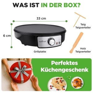 Aparat de facut crepes NutriChef 30 cm, negru, cu control temperatura - Img 7