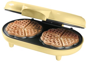 Aparat de facut vafe Bestron ADWM1000V, 1200W, 10 vafe, Galben - Img 2