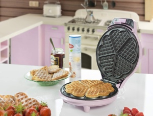 Aparat de facut waffles Bestron ASW217 700W Antiaderent Design Retro Roz - Img 6