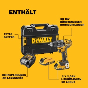 Aparat de gaurit cu acumulator DEWALT DCD791D2-QW, 18V, 70Nm, 2 acumulatori 2Ah - Img 3