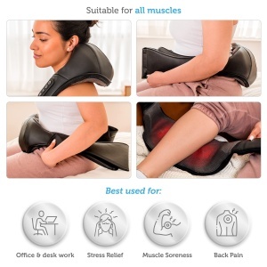 Aparat de masaj COMFIER 4D cu incalzire pentru gat spate si umeri ergonomic si portabil - Img 8