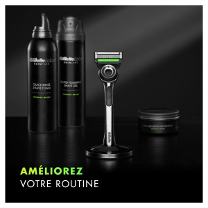 Aparat de ras Gillette Labs cu tehnologie de peeling 1 maner 3 lame suport magnetic premium - Img 7