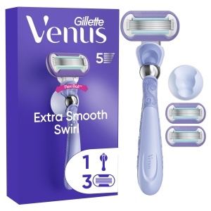 Aparat de ras Gillette Venus Extra Smooth Swirl 3 rezerve maner flexibil si suport pentru dus