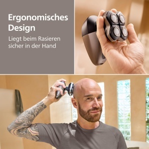 Aparat de ras Philips Head Shaver Pro Series 9000 HS998015 cap flexibil 360deg lame ComfortCut - Img 5