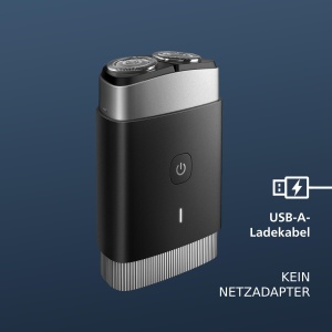 Aparat de ras portabil Philips, aparat de ras electric umed si uscat pentru calatorii, sistem de lame ComfortCut, capete plutitoare 3D, design compact, baterie puternica, model PQ888/06 - Img 2