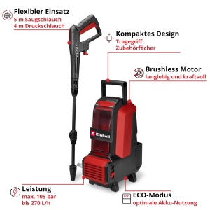 Aparat de spalat cu presiune Einhell HYPRESSO 36105 36V 105 bar fara acumulator - Img 3