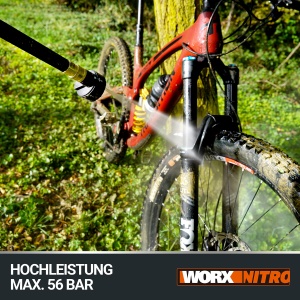 Aparat de spalat cu presiune fara fir WORX WG633E Hydroshot 20V - presiune maxima de 56 bar - multifunctional pentru curatare si udare - motor puterni - Img 4