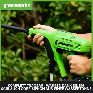 Aparat de spalat cu presiune Greenworks G24PW, 300W, 24 bar, 6m furtun - Img 2