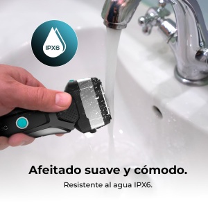 Aparat de tuns barba fara fir Cecotec, aparat de ras cu folie PrecisionCare X-Trimm Triple. 3 lame din otel inoxidabil, afisaj, autonomie de 60 de minute, protectie IPX6. - Img 7