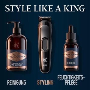 Aparat de tuns barba King C. Gillette, kablos, 3 kamma, 50 minute autonomie - Img 7