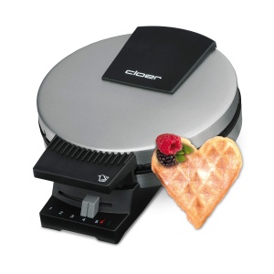 Aparat de vafe Cloer 189 pentru o vafa cu inima, acoperire dubla, 930 W, dimensiune vafe 16 cm, placi grele de copt, mesaj vizual si acustic, otel inoxidabil - Img 1