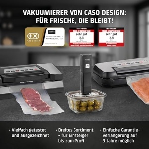 Aparat de vidat CASO VC15, inox, cu functie de sudare si 10 pungi incluse - Img 11