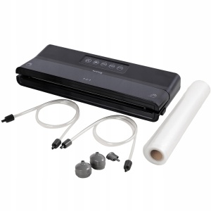 Aparat de vidat Huslog 125W compact digital cu accesorii negru