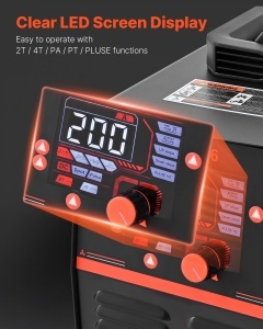 Aparat multifunctional de sudura si taiere VEVOR CT-416, 3 in 1, 50A200A, afisaj LED - Img 5