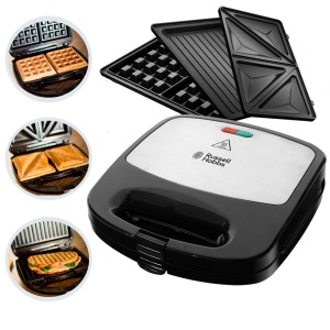 Aparat multifunctional Russell Hobbs 3-in-1 [aparat de sandvisuri, fier de vafe, gratar de contact] Fiesta (Poate fi spalat in masina de spalat vase si farfurii antiaderente, extensibil: Cake Pop, Mini Gogoasa, Churros) 24540-56 - Img 3