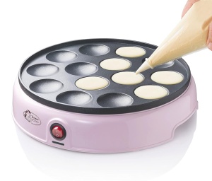 Aparat pentru Poffertjes Bestron APFM700SDP, 800W, culoare roz, design retro - Img 2