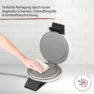 Aparat pentru Stroopwafels Cloer 1641S, 14,5 cm, 850W, alb - Img 5