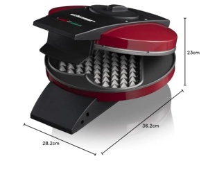 Aparat vafe Cloer 1633V, Ziua Indragostitilor, Ziua Mamei, pentru o inima mare de vafe, acoperire antiaderenta, lampa de copt, functie practica de suport, 930W, carcasa metalica vopsita in rosu - Img 8