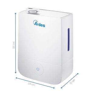 ARDES - AR8U10 Umidificator cu ultrasunete NEBULO 30W, umidificator profesional de camera pentru casa si birou, capacitate 4 litri, 3 niveluri de abur, cu panou mare de control tactil, silentios si elegant, alb - Img 3
