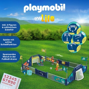 Arena de Fotbal PLAYMOBIL My Life cu 3 Figurine si Mecanism de Sut - Img 5
