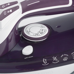 Ariete 00S624300AR0 6243 Fier de calcat cu abur cu talpa acoperita cu ceramica, plastic, alb/violet - Img 4