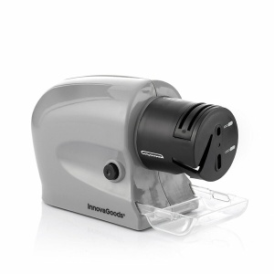 Ascutitor electric InnovaGoods 6-in-1, compact, gri, din plastic