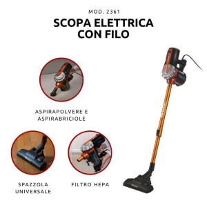 Aspirator Ariete Handy Force 2361, 600 W, portabil, beutelless, portocaliunegru - Img 2