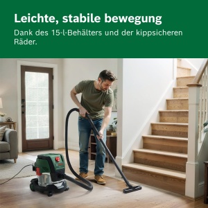 Aspirator Bosch PAS15-220, 1200W, cu adaptor universal si filtru pentru umeduscat - Img 4