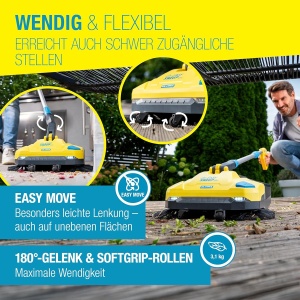 Aspirator cu acumulator GLORIA EasySweep 18V pentru interior si exterior, 40cm latime de lucru - Img 5
