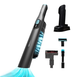 Aspirator de mana Cecotec Conga Rockstar Micro + Turbo. 210 W, digital, 20 kPa, autonomie de pana la 40 min, 2 moduri, accesorii: 2in1, tapiterie, motorizare tapiterie si saltele, gri