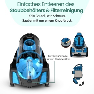 Aspirator Emerio ECO VCE-108278.10, 900W, 2L, NegruAlbastru - Img 6