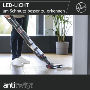 Aspirator fara fir Hoover HFX cu lumina LED, aspirare pana la 120 m2 I Aspirator fara fir cu Corner Genie(tm) pentru curatarea colturilor si marginilor I cu anti-rasucire impotriva incurcarii parului aspirat [HFX10H] - Img 7