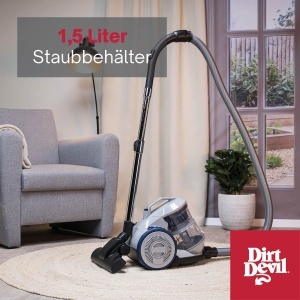 Aspirator fara sac Dirt Devil DD2501, 850W, filtru HEPA 12, 1.5L, Gri - Img 6