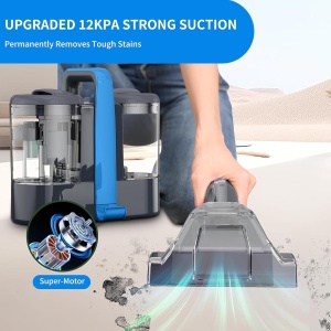 Aspirator pentru tapiterie Tdyon 22Kpa 600W, albastru, usor si portabil - Img 6