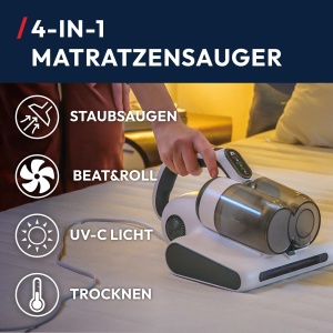 Aspirator portabil pentru saltea Hoover HMC5 4 functii automate Beat Roll Aspirare Lumina UV-C Uscare Indepartarea acarienilor Bacterii Alergeni Aspir - Img 2