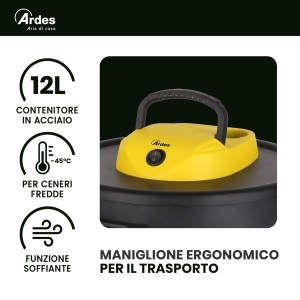 Aspirator profesional Ardes AR4A12 Ashpiro, 12L, 800W, negru-galben - Img 5