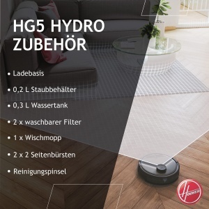 Aspirator robot Hoover HG5 HYDRO cu functie de spalare, navigare laser, aplicatie - Img 6