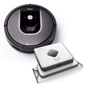 Aspirator robot iRobot Roomba 960 si Wischroboter Braava 390T, 5X putere de aspirare, Wi-Fi