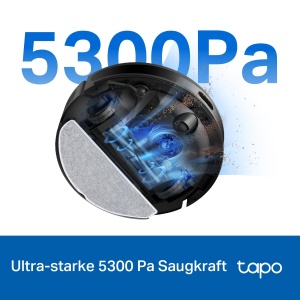 Aspirator robot Tapo RV20 Max Plus cu functie de stergere si statie de aspiratie automata, aspiratie ultra-puternica de 5300 Pa, ultra-subtire de 83 mm, compatibil cu Alexa si controlul vocal Google Assistant, aplicatie - Img 3