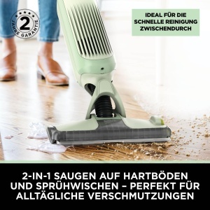 Aspirator si mop 2-in-1 Shark VacMop, fara fir, 4 paduri de unica folosinta, 355 ml solutie, verde lime - Img 2