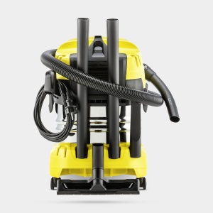 Aspirator umed si uscat Karcher WD 4 S V-20/5/22, recipient din otel inoxidabil de 20 l, 1000 W, cablu de 5 m, furtun de aspiratie de 2,2 m, duza de podea Clips, sistem de inchidere "Pull & Push", galben - Img 6