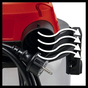 Aspirator umed/uscat Einhell TC-VC 1820 S (1250 wati, rezervor din otel inoxidabil 20l, racord de suflare, 4 role, sistem de furtun O36mm incl. furtun de aspiratie + extensie, duza combinata + filtru), negru - Img 6