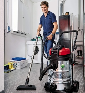 Aspirator umed/uscat Einhell TE-VC 2230 SA (tehnologie ECO, 1.150 W, recipient din otel inoxidabil de 30 l, racord prin suflare, regulator de aer fals, incl. combinatie de duza covor/podea neteda, furtun 3 m, tub telescopic) - Img 2