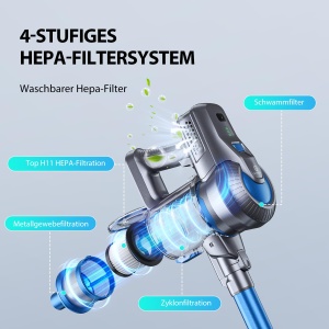 Aspirator vertical Greenote, fara fir, 22000Pa, autonomie 30 min, 6-in-1, filtru 5 straturi - Img 4