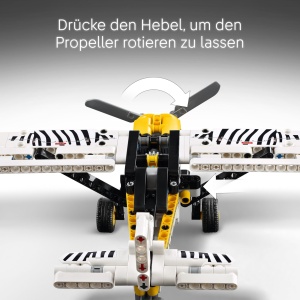 Avion LEGO Technic 42198, Bauset cu 333 piese, Propulsor rotativ, Zebramodel - Img 3