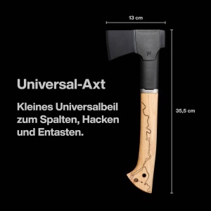 Axa Universala Fiskars 375 Ani, Editie Limitata, 35.5 cm, Karbonstahl, Negru - Img 2